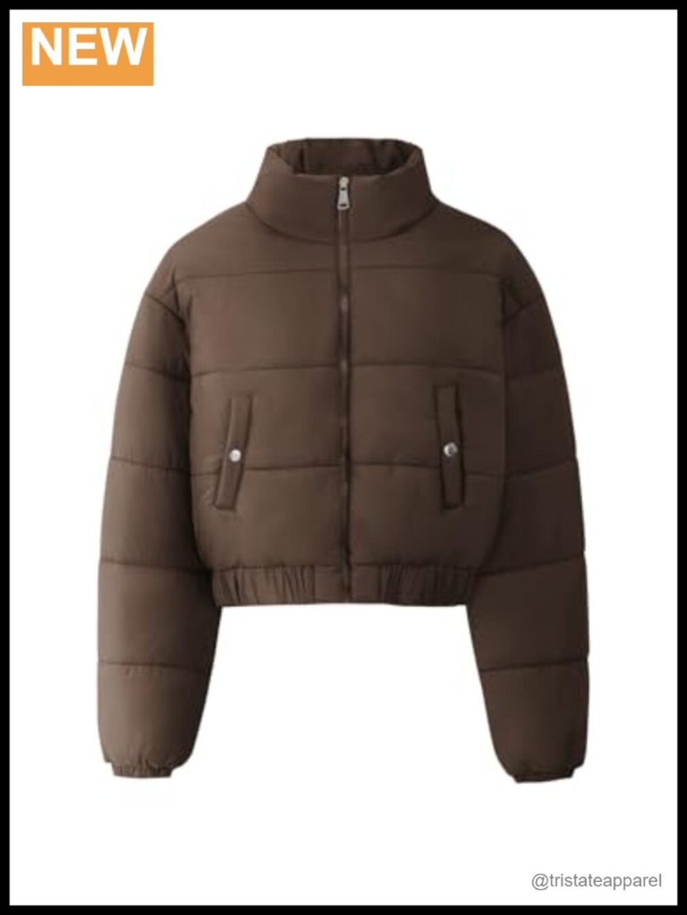 Women's Cropped Quilted Puffer Jacket Full Zip Winter Coat